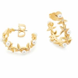 NWT ♠️ Kate Spade Sea Star & Pearl Hoop Earrings